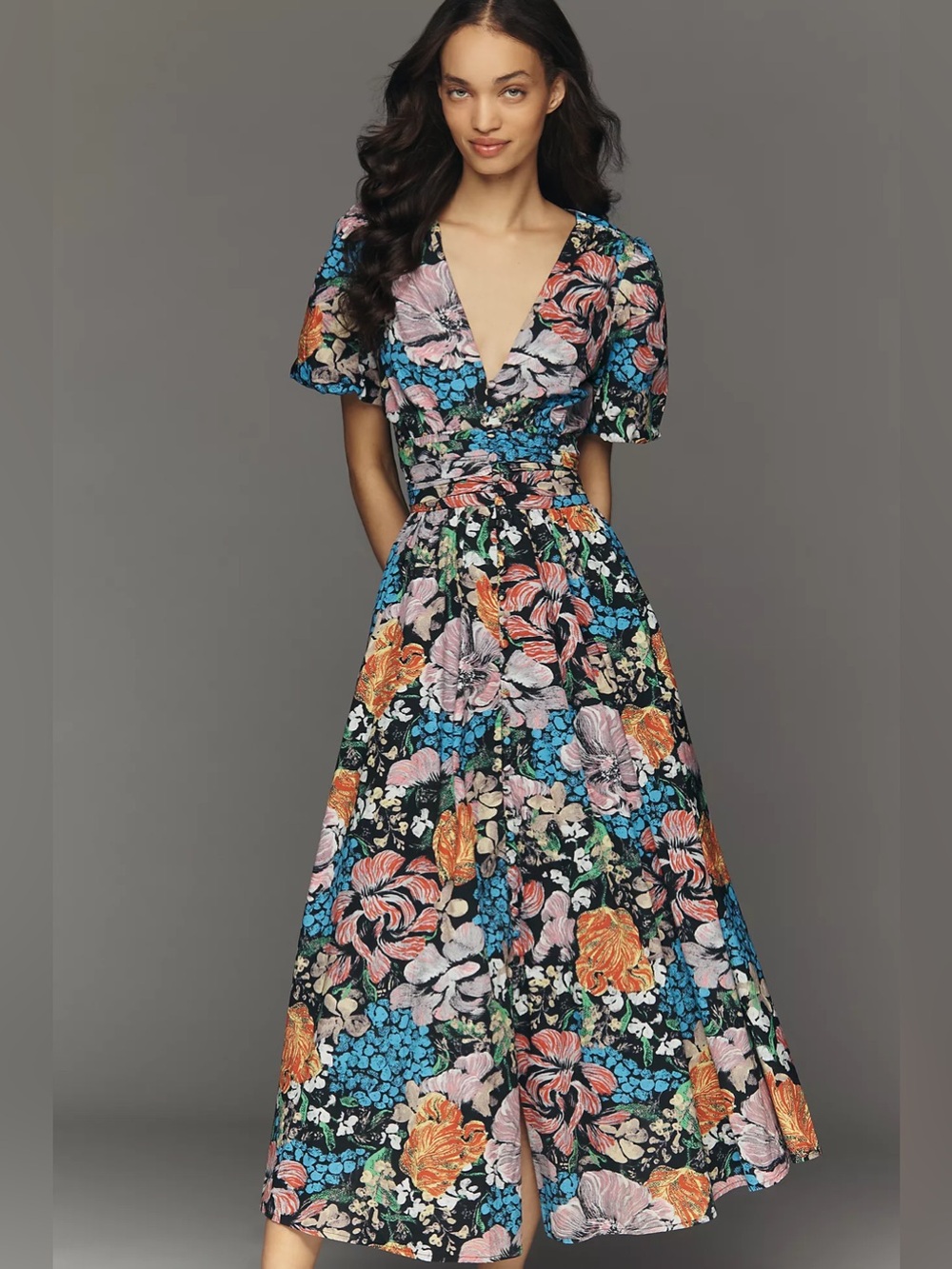 Anthropologie x Yukiko Noritake Katerina Button Front Midi Dress size XL - Picture 12 of 13